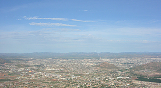 vue de Chihuahua et de sa r&eacute;gion au d&eacute;collage