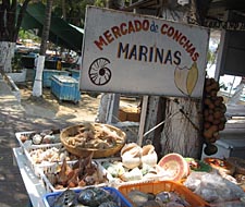march&eacute; de coquillages 