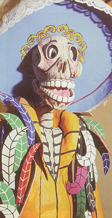 squelette en papier mach&eacute; pour la f&ecirc;te des morts