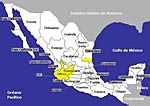 carte des r&eacute;gions du tequila