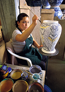 peinture sur c&eacute;ramique de Dolor&egrave;s (Guanajuato, Mexique)