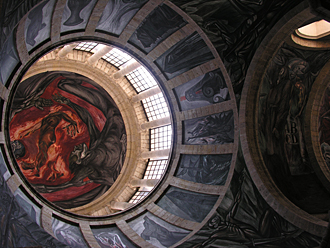 fresque au mus&eacute;e Orozco (Jalisco,Mexique)