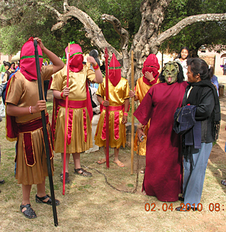 Mise en sc&egrave;ne avec les ap&ocirc;tres et arrestation de J&eacute;sus &agrave; Tzintzuntzan