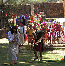 Mise en sc&egrave;ne avec les ap&ocirc;tres et arrestation de J&eacute;sus &agrave; Tzintzuntzan