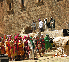 Mise en sc&egrave;ne avec les ap&ocirc;tres et arrestation de J&eacute;sus &agrave; Tzintzuntzan