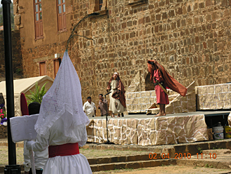 Mise en sc&egrave;ne avec les ap&ocirc;tres et arrestation de J&eacute;sus &agrave; Tzintzuntzan