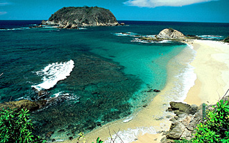 plage d'Huatulco (&eacute;tat d'Oaxaca, Mexique)