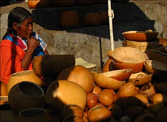 artisanat &agrave; San Juan Chamula au Mexique