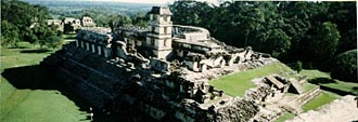 Le Palais et son ensemble &agrave; Palenque (&eacute;tat de Chiapas, Mexique)