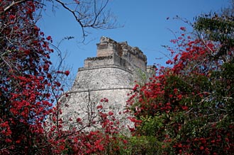 vue sur la pyramide du devin &agrave; Uxmal