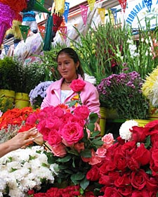 march&eacute; aux fleurs
