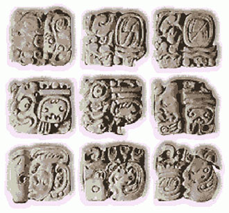 symboles d'&eacute;critures mayas (source: pr&eacute;sidence du mexique)