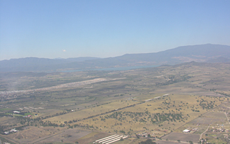 d&eacute;collage de Guadalajara (vue au fond sur le lac Chapala)